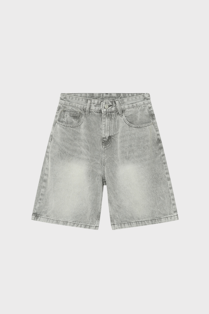 Baggy Denim Jort Stonegrey