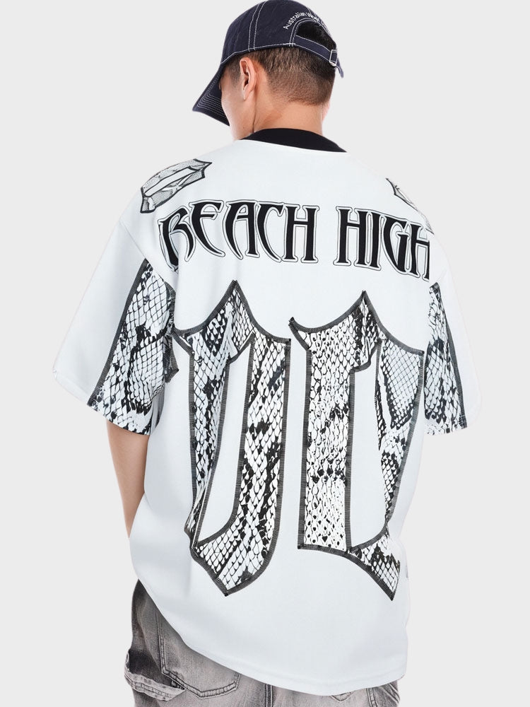 CJ Snake Print Baseball Tee