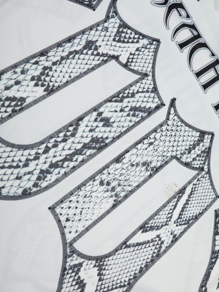 CJ Snake Print Baseball Tee