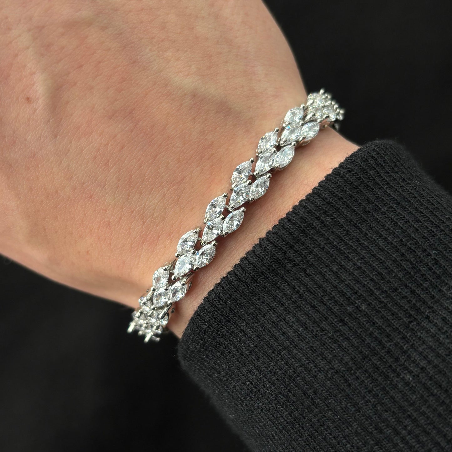 Triple Crystal Bracelet (Silver)