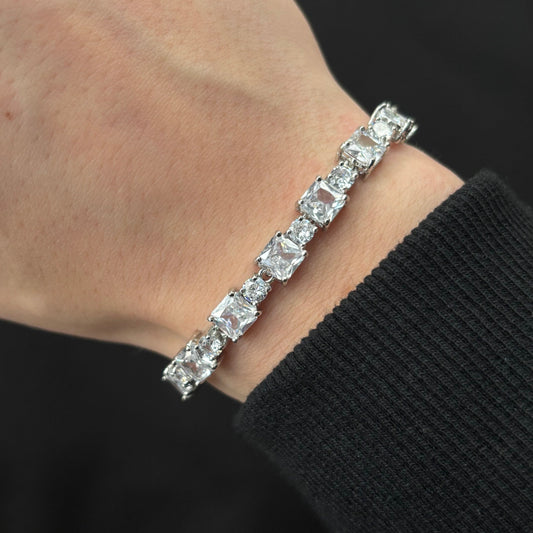 Square Crystal Bracelet (Silver)