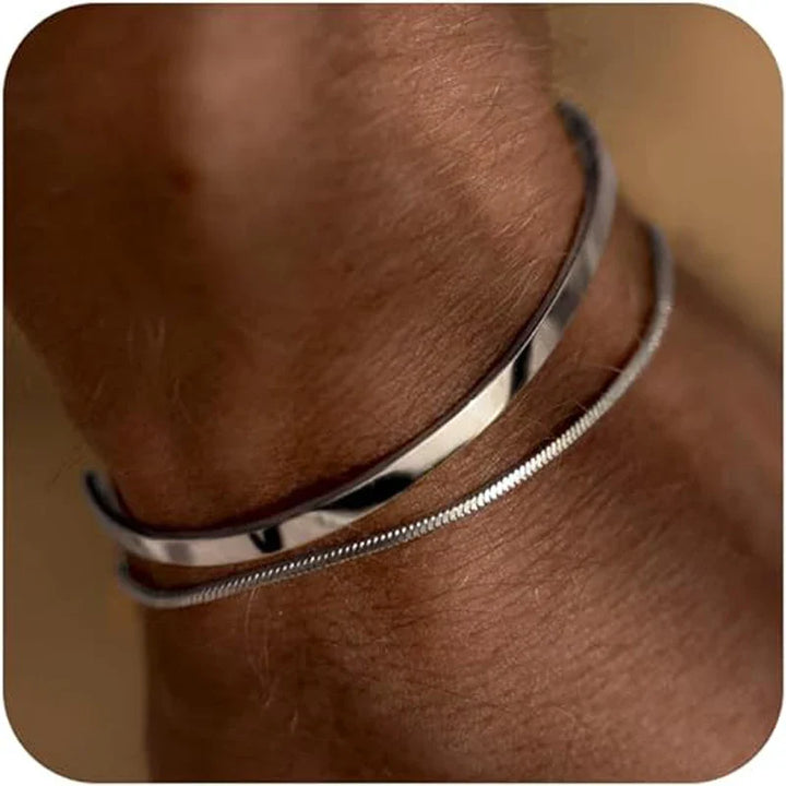 Minimalistic Silver Cuban Bracelets - ClubJerseys