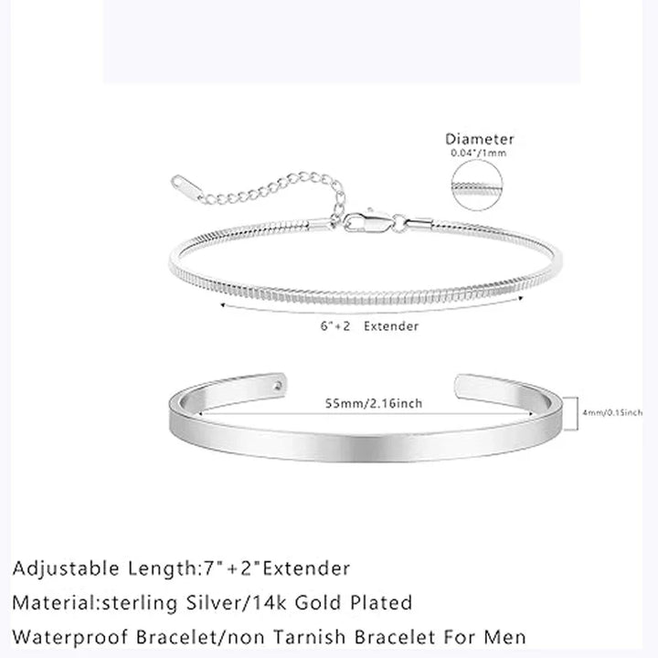 Minimalistic Silver Cuban Bracelets - ClubJerseys